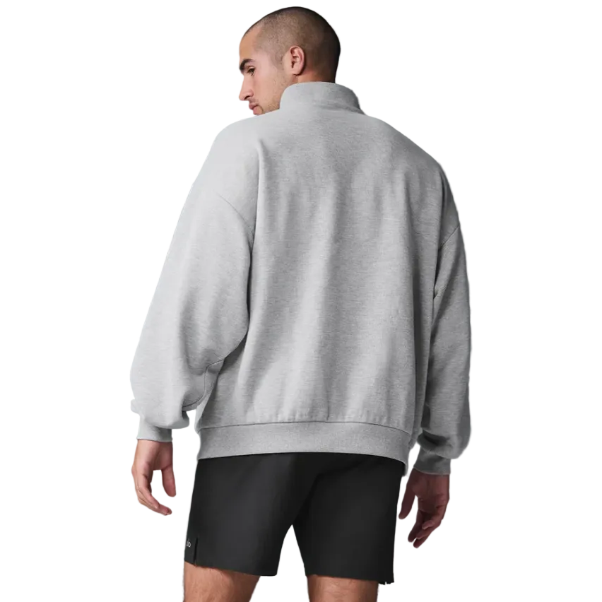 ALO Yoga Accolade 1/4 Zip Athletic Heather Grey Sweatshirt
