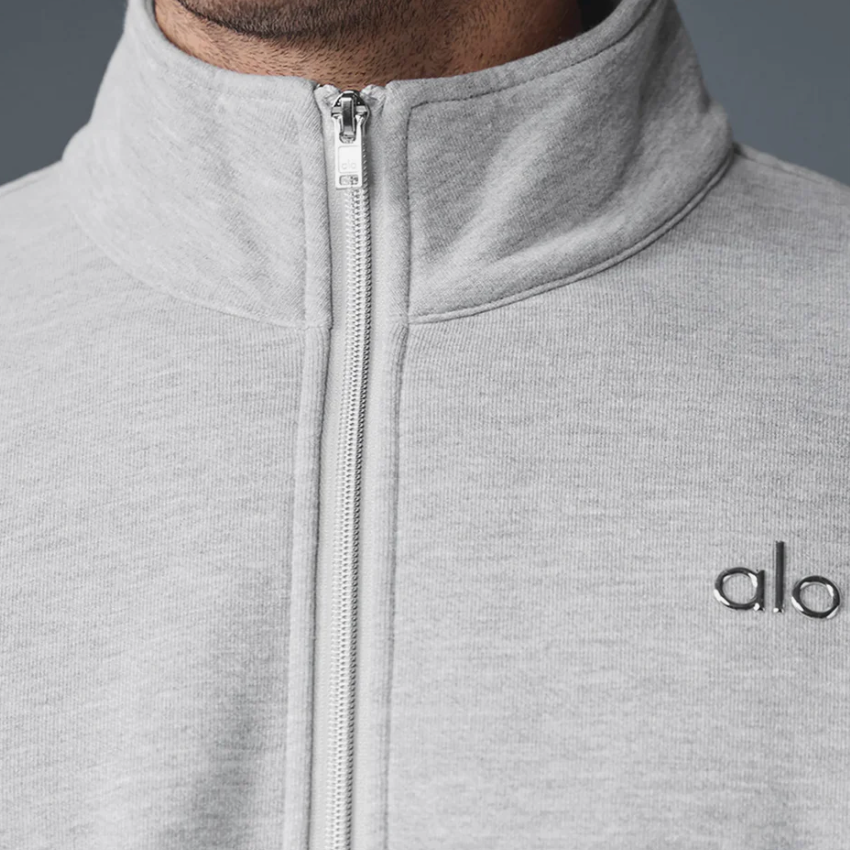 ALO Yoga Accolade 1/4 Zip Athletic Heather Grey Sweatshirt