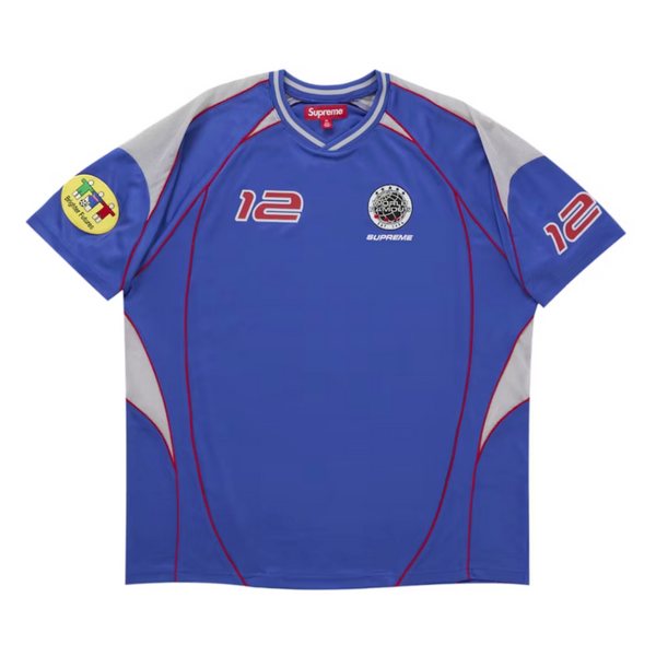 Supreme Piping Soccer Jersey Blue | Supreme | KershKicks
