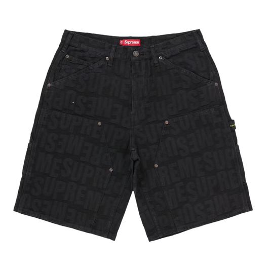 Supreme Repeat Jacquard Double Knee Denim Short Black