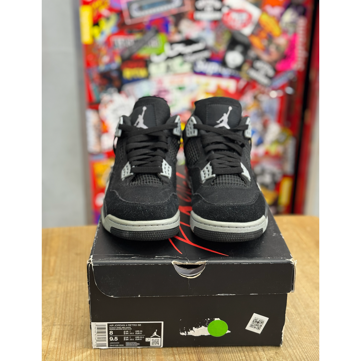 Jordan 4 retro black canvas uk7.