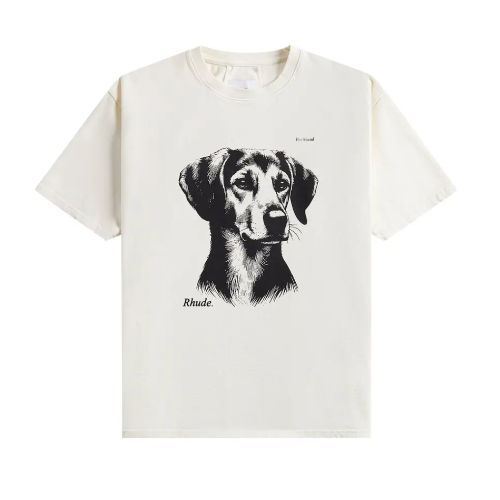 Rhude Fox Hound Tee Vintage White