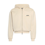 Jacquemus The Gros Grain Zipped Hoodie Beige