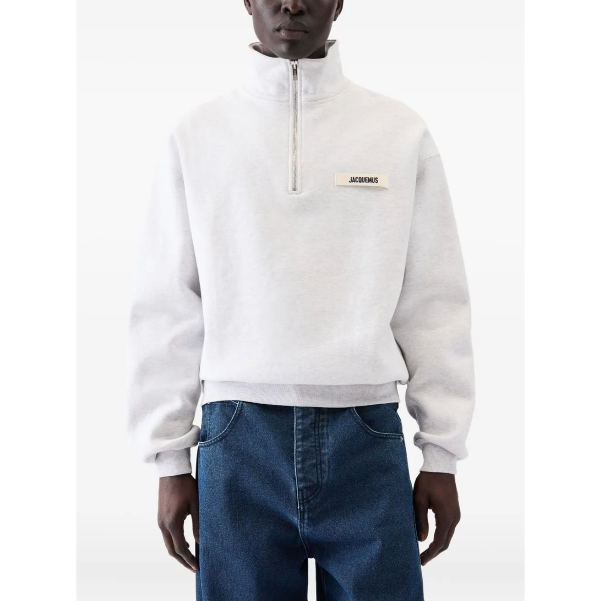 Jacquemus Gros Grain Zip Sweat Grey