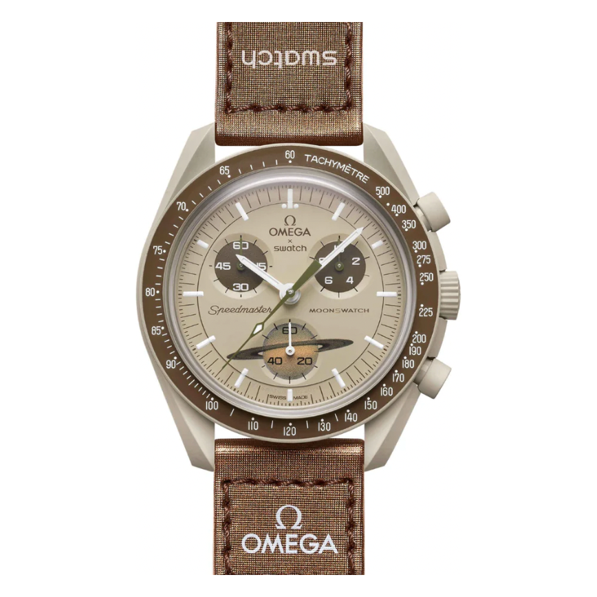 Swatch x Omega Bioceramic Moonswatch Mission To Saturn by Swatch in Clothing Accessories. Available at KershKicks for £315.00. A must-have for fans of Swatch looking to elevate their style with this Accessories.