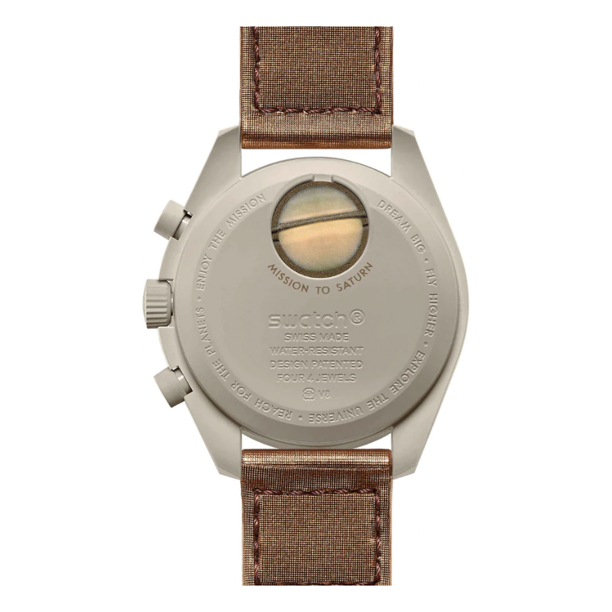 Swatch x Omega Bioceramic Moonswatch Mission To Saturn by Swatch in Clothing Accessories. Available at KershKicks for £315.00. A must-have for fans of Swatch looking to elevate their style with this Accessories.