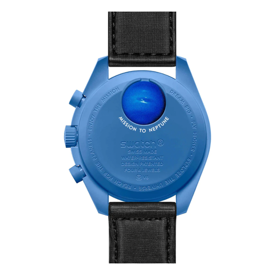 Swatch x Omega Bioceramic Moonswatch Mission to Neptune SO33N100 by Swatch in Clothing Accessories. Available at KershKicks for £350.00. A must-have for fans of Swatch looking to elevate their style with this Accessories.