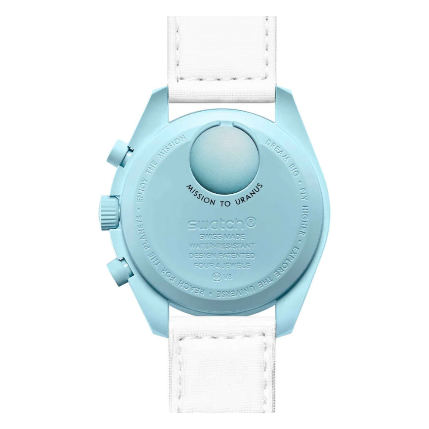 Swatch x Omega Bioceramic Moonswatch Mission to Uranus by Swatch in Clothing Accessories. Available at KershKicks for £310.00. A must-have for fans of Swatch looking to elevate their style with this Accessories.