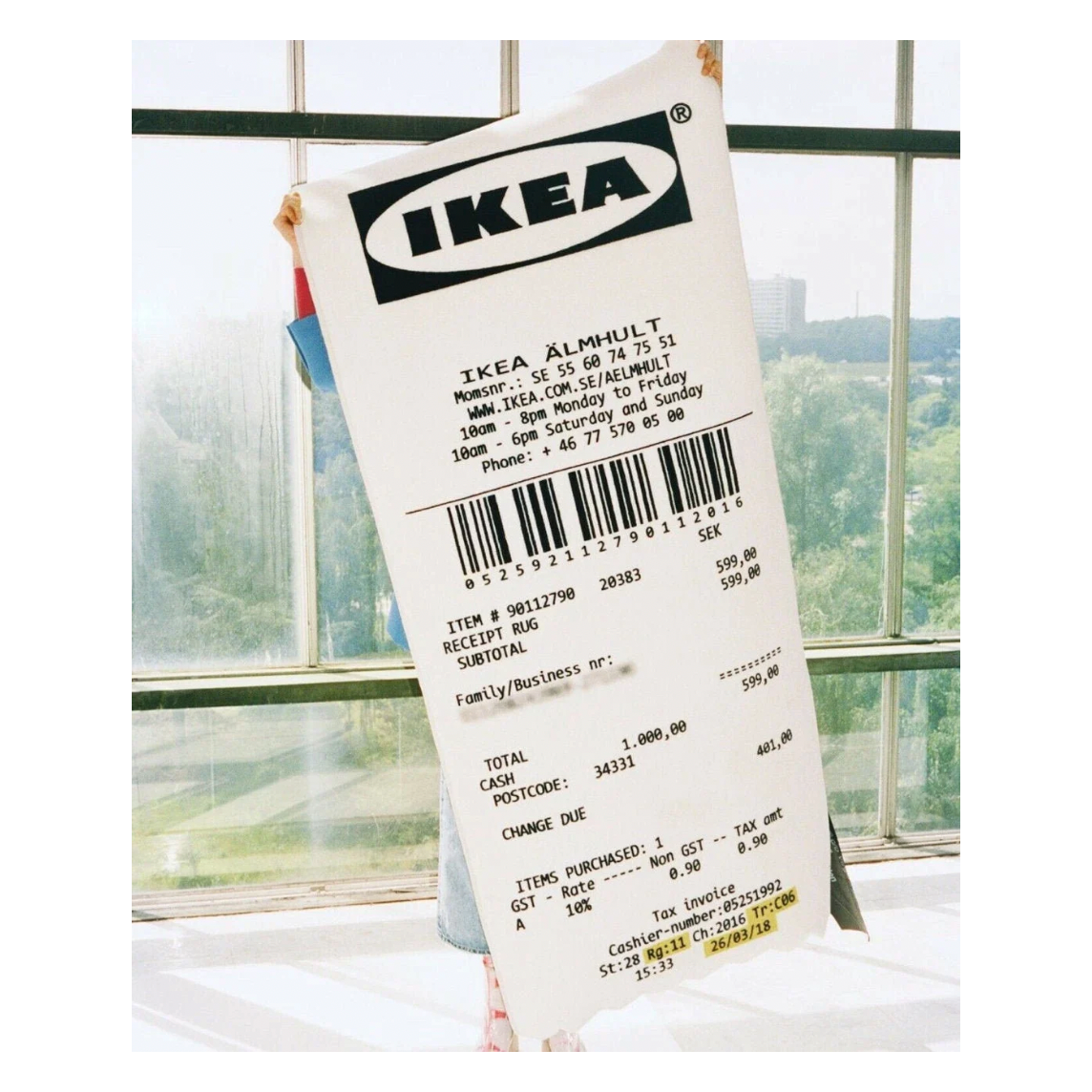 Virgil Abloh x IKEA MARKERAD "RECEIPT" Rug 201x89 CM White/Black by Off White in Clothing Accessories. Available at KershKicks for £400.00. A must-have for fans of Off White looking to elevate their style with this Accessories.