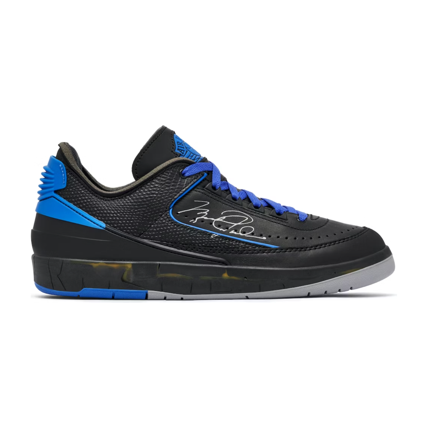 Jordan 2 Retro Low SP Off-White Black Blue by Jordan's in Shoes. Available at KershKicks for £375.00. A must-have for fans of Jordan's looking to elevate their style with this Shoes.