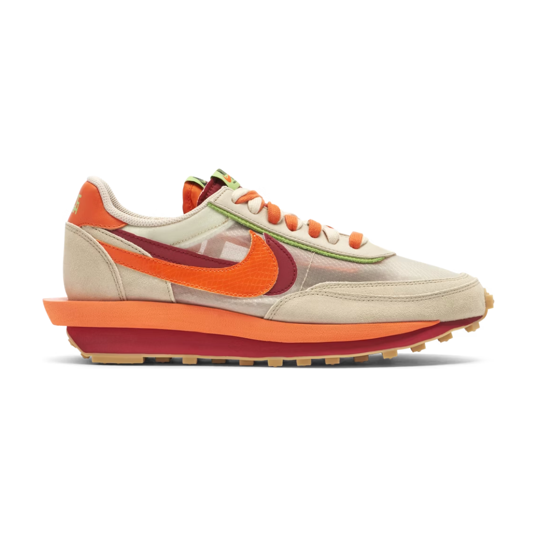 Nike LD Waffle Sacai CLOT Net Orange Blaze by Nike in Shoes. Available at KershKicks for £185.00. A must-have for fans of Nike looking to elevate their style with this Shoes.