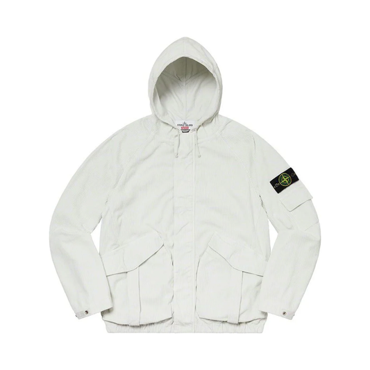 Supreme Stone Island Corduroy Jacket Stone by Supreme in Clothing. Available at KershKicks for £700.00. A must-have for fans of Supreme looking to elevate their style with this Jacket.