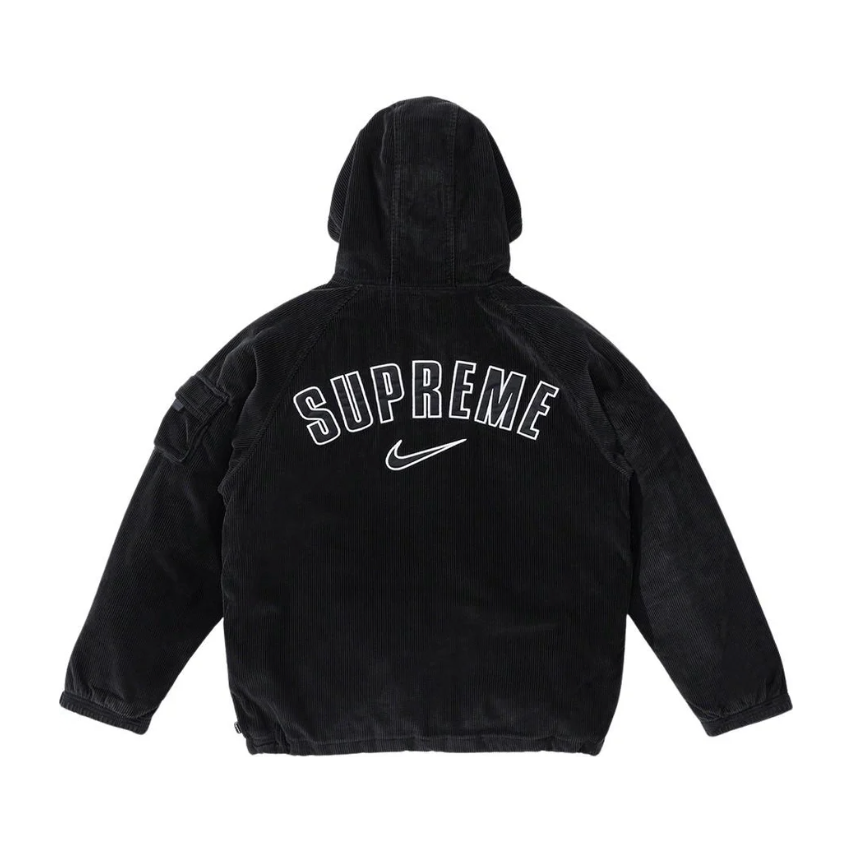 Supreme Nike Arc Corduroy Hooded Jacket Black from Supreme