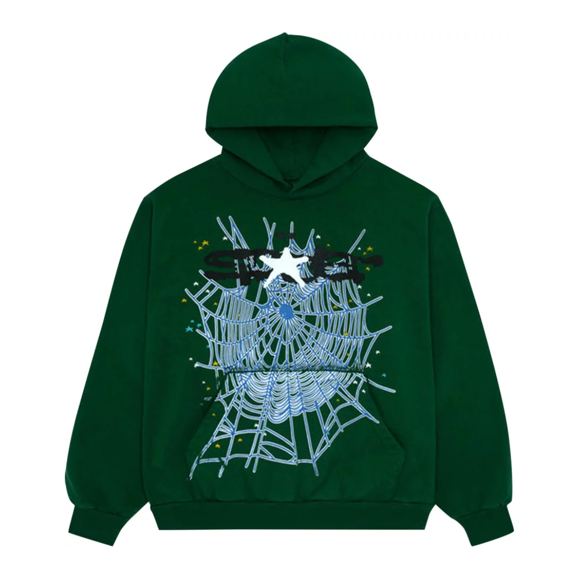 Sp5der Web Hoodie Hunter Green from Young Thug