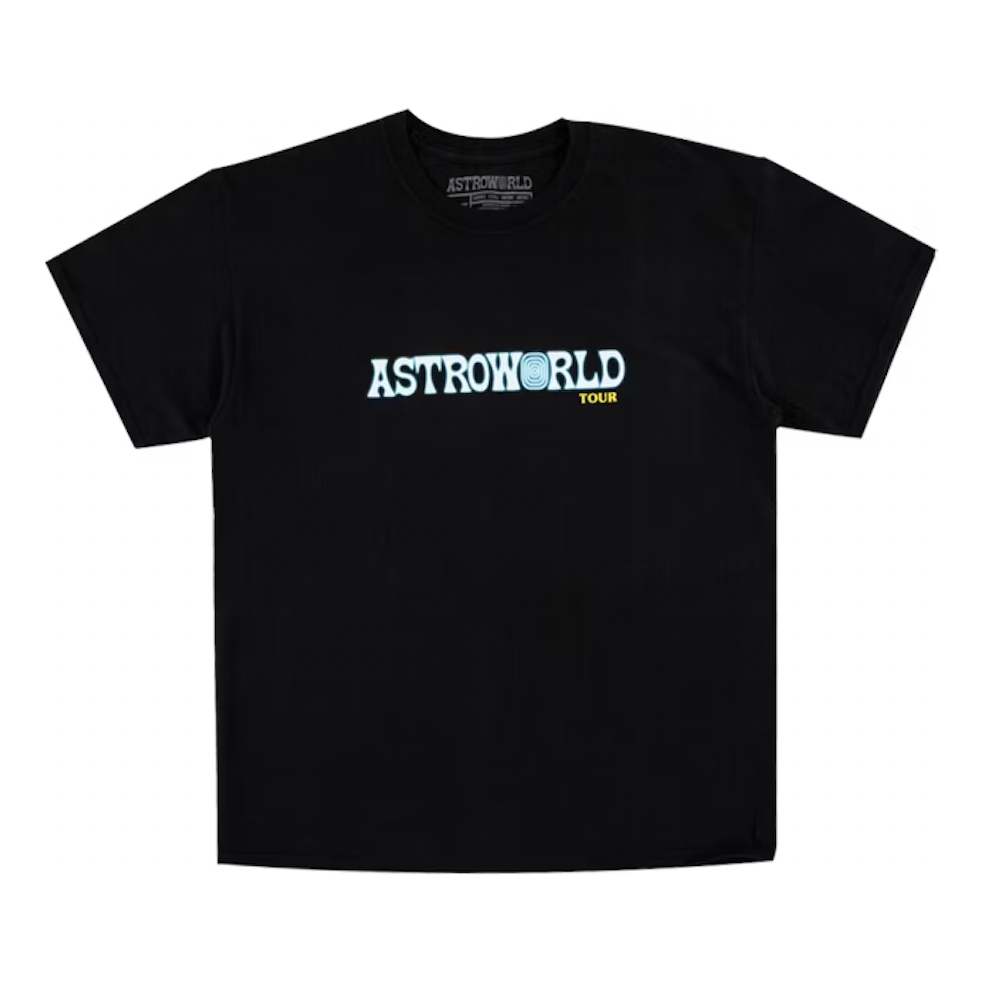 Travis Scott Astroworld Tour Tee Black by Travis Scott in . Available at KershKicks for £95.00. A must-have for fans of Travis Scott looking to elevate their style with this T-Shirt.