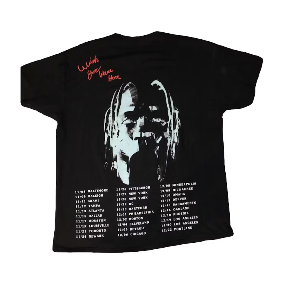 Travis Scott Astroworld Tour Tee Black by Travis Scott in . Available at KershKicks for £95.00. A must-have for fans of Travis Scott looking to elevate their style with this T-Shirt.