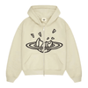 Broken Planet Zip Up Hoodie Bone White