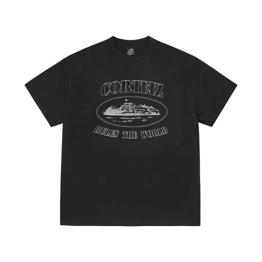 Corteiz Reflective Alcatraz Tee Triple Black by Corteiz in Clothing. Available at KershKicks for £90.00. A must-have for fans of Corteiz looking to elevate their style with this T-Shirt.