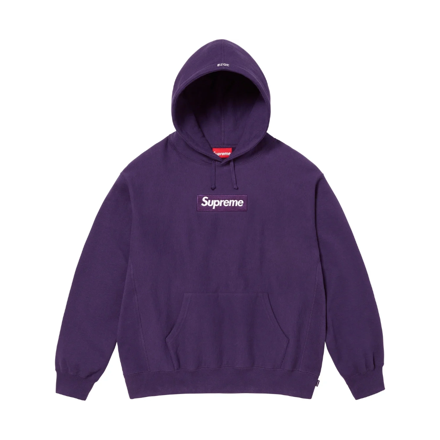 Supreme Box Logo Hooded Sweatshirt (FW23) Dark Purple by Supreme in . Available at KershKicks for £265.00. A must-have for fans of Supreme looking to elevate their style with this Hoodie.