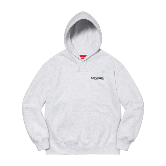 Supreme Worldwide Hoodie Ash Grey by Supreme in Clothing. Available at KershKicks for £250.00. A must-have for fans of Supreme looking to elevate their style with this Hoodie.