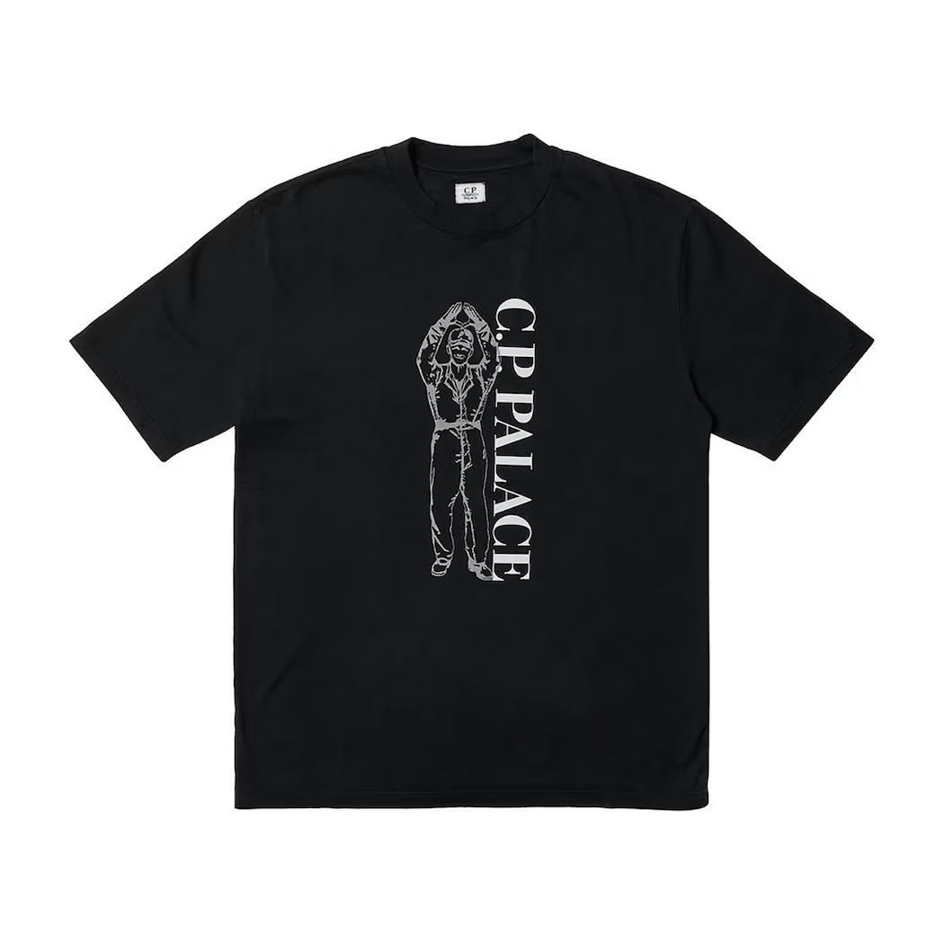 Palace x C.P. Company T-Shirt Black by Palace in Clothing. Available at KershKicks for £175.00. A must-have for fans of Palace looking to elevate their style with this T-Shirt.