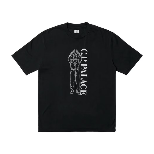 Palace x C.P. Company T-Shirt Black by Palace in Clothing. Available at KershKicks for £175.00. A must-have for fans of Palace looking to elevate their style with this T-Shirt.