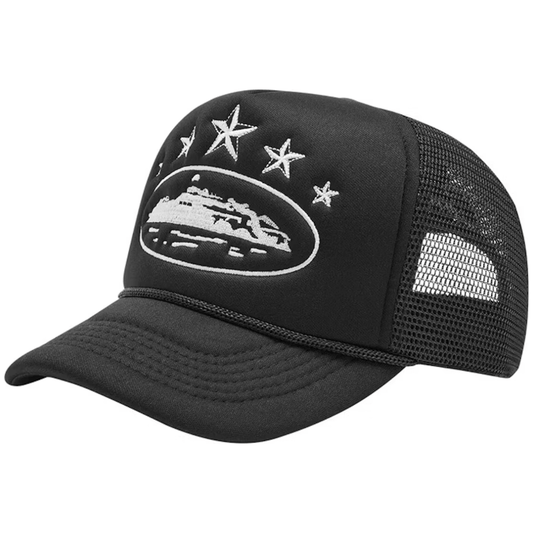 Corteiz 5 Starz Alcatraz Trucker Cap - Black by Corteiz in Hats. Available at KershKicks for £85.00. A must-have for fans of Corteiz looking to elevate their style with this Hats.