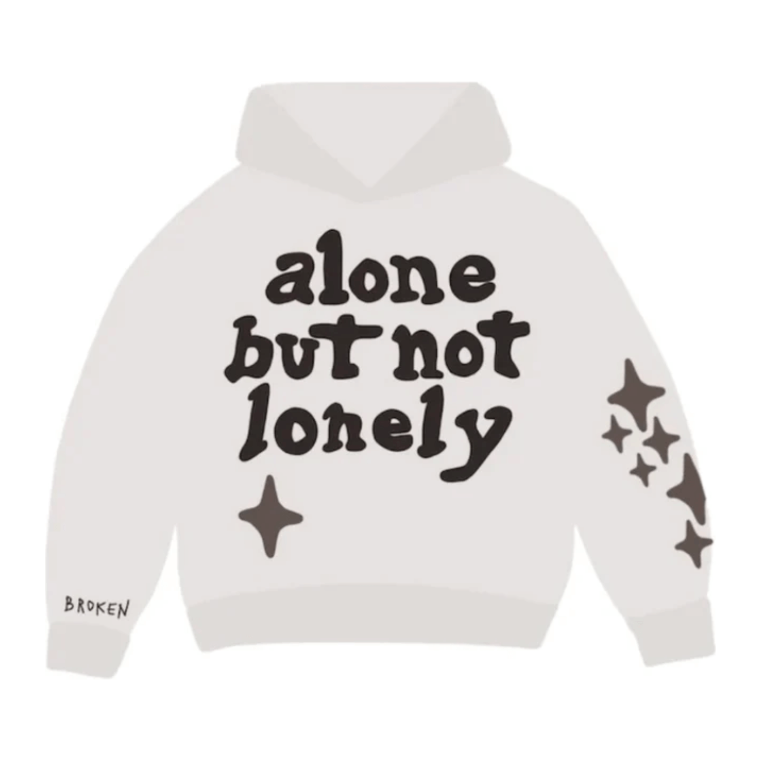 Broken Planet Market Alone But Not Lonely Hoodie White from Broken Planet Market