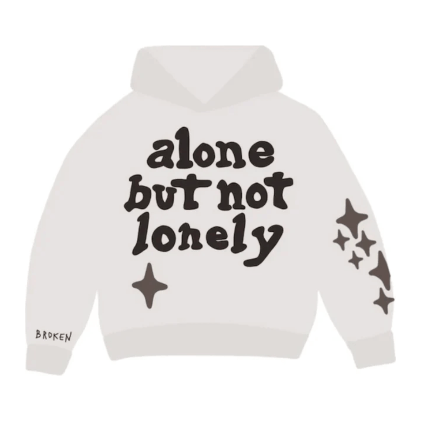 Broken Planet Market Alone But Not Lonely Hoodie White by Broken Planet Market in Clothing. Available at KershKicks for £175.50. A must-have for fans of Broken Planet Market looking to elevate their style with this Hoodie.