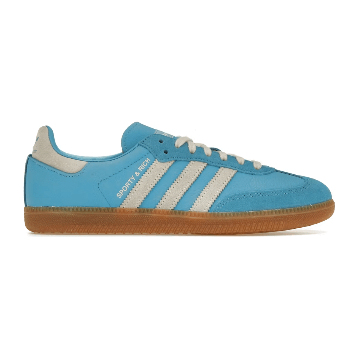 adidas Samba OG Sporty & Rich Blue Rush by Adidas in Shoes. Available at KershKicks for £195.00. A must-have for fans of Adidas looking to elevate their style with this Shoes.