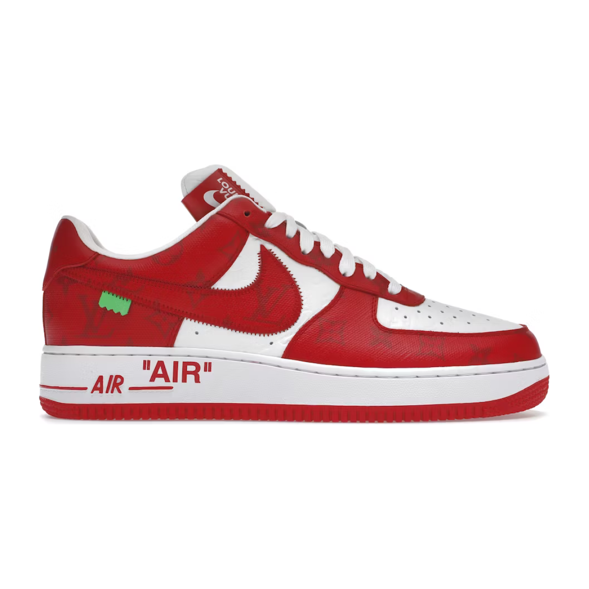 Louis Vuitton Nike Air Force 1 Low By Virgil Abloh White Red from Louis Vuitton