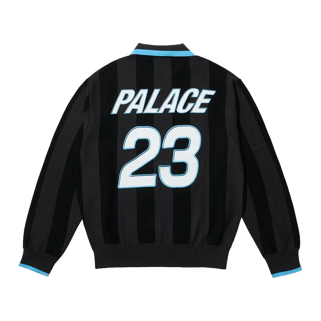 Palace Vesuvio Knit Black by Palace in . Available at KershKicks for £270.00. A must-have for fans of Palace looking to elevate their style with this T-Shirt.