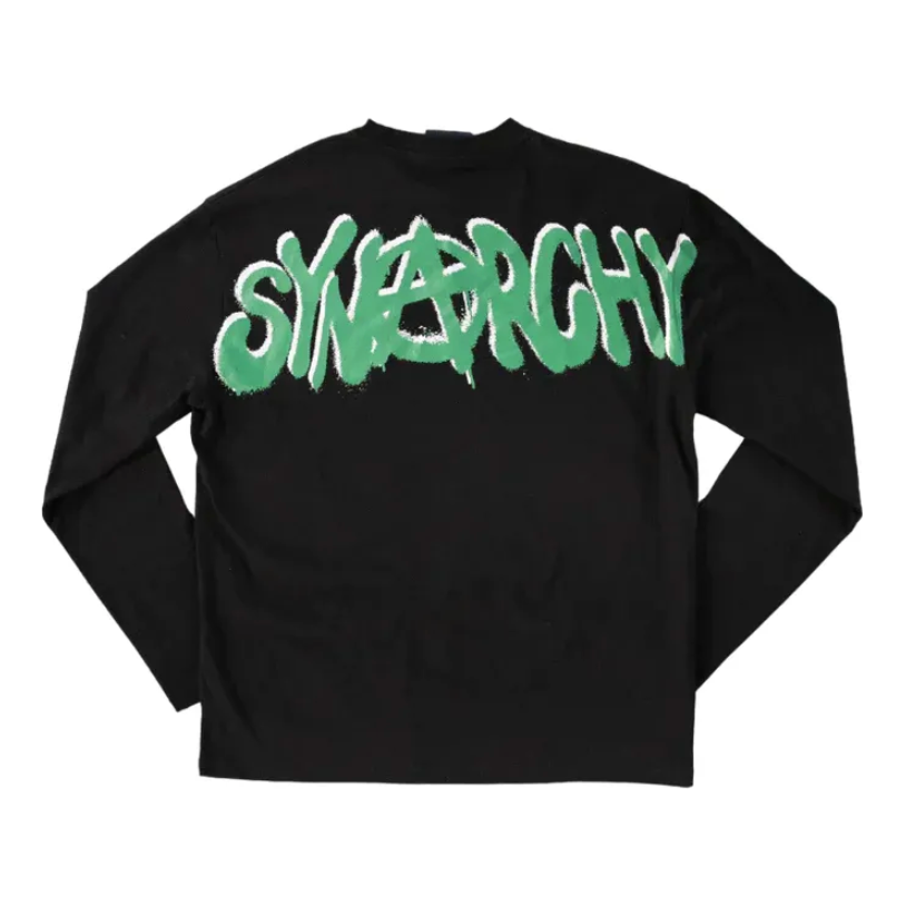 Syna World Synarchy Long Sleeve T-Shirt Black Green by SYNA from £85.00