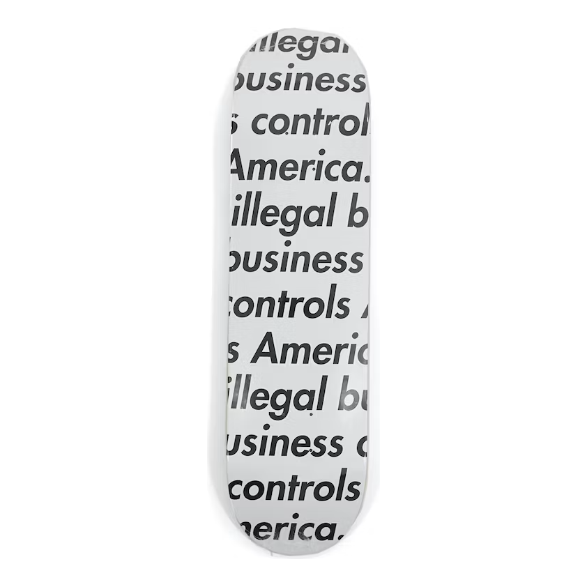 Supreme Illegal Business Skateboard Deck White by Supreme in . Available at KershKicks for £125.00. A must-have for fans of Supreme looking to elevate their style with this Skateboard.