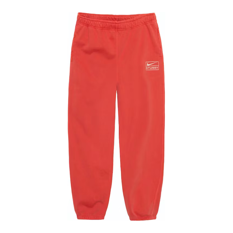 Stussy x Nike Pigment Dyed Fleece Sweatpants Habanero Red by stussy in Sweatpants. Available at KershKicks for £120.00. A must-have for fans of stussy looking to elevate their style with this Sweatpants.