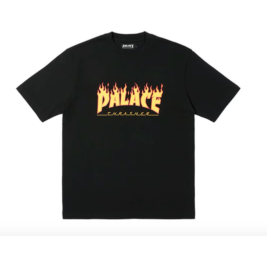 Palace x Thrasher T-shirt Black by Palace in Clothing. Available at KershKicks for £95.00. A must-have for fans of Palace looking to elevate their style with this T-Shirt.