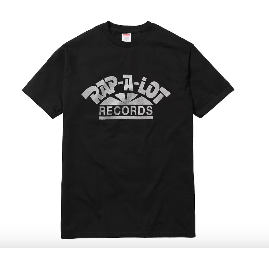 Supreme Rap A Lot Records Tee Black by Supreme in Uncategorized. Available at KershKicks for £85.00. A must-have for fans of Supreme looking to elevate their style with this T-Shirt.