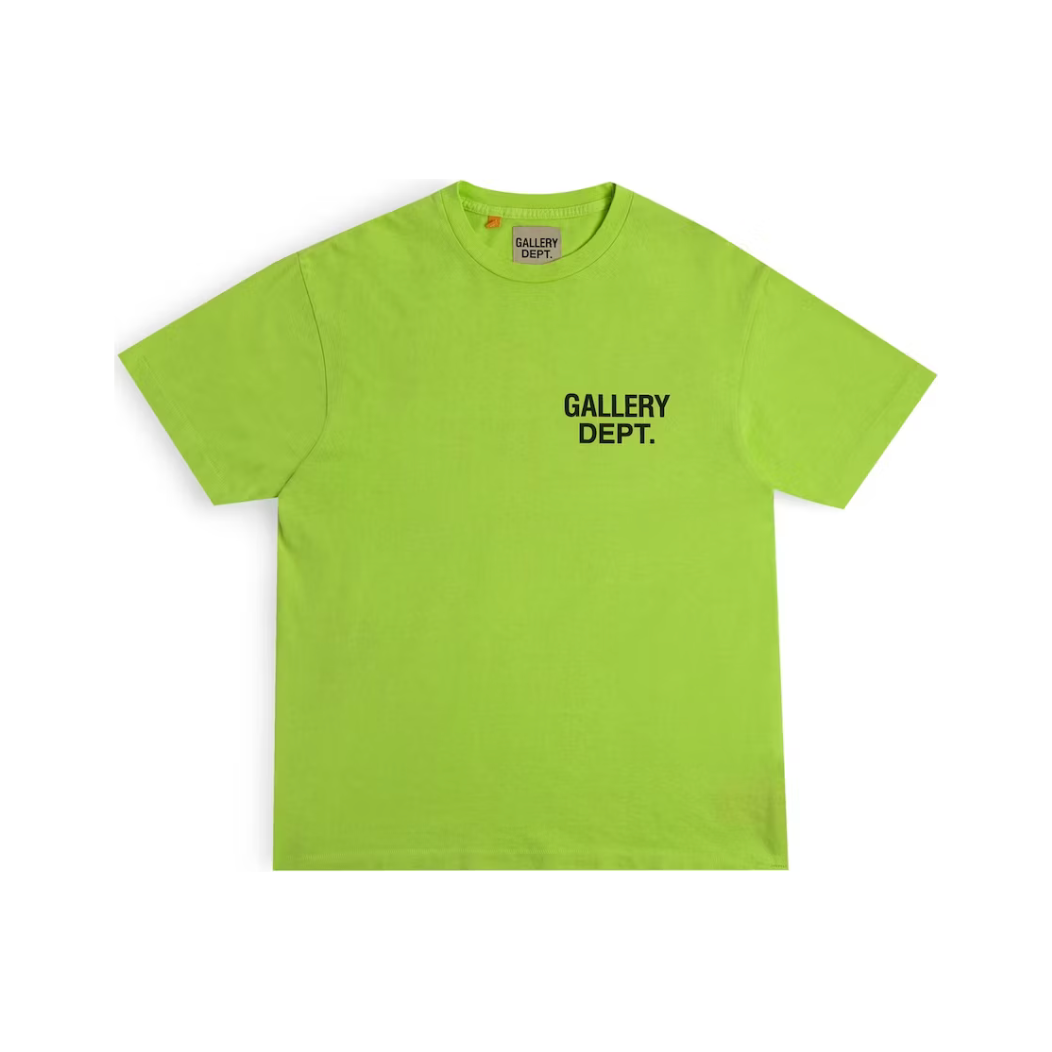 Gallery Dept. Souvenir Lime Green T-Shirt by GALLERY DEPT. in Uncategorized. Available at KershKicks for £250.00. A must-have for fans of GALLERY DEPT. looking to elevate their style with this T-Shirt.