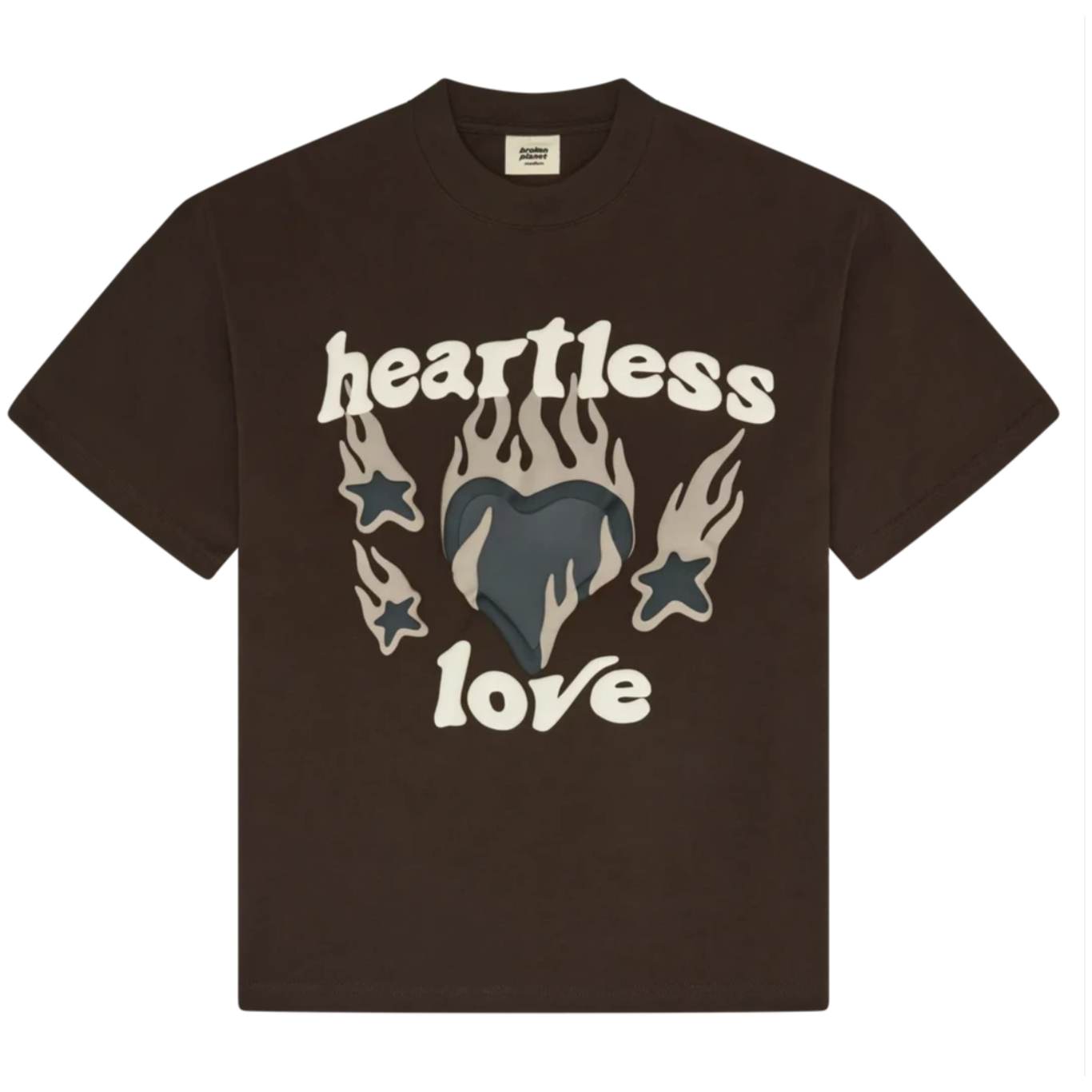 Broken Planet Heartless Love T-Shirt Mocha Brown by Broken Planet Market in Clothing. Available at KershKicks for £80.00. A must-have for fans of Broken Planet Market looking to elevate their style with this T-Shirt.