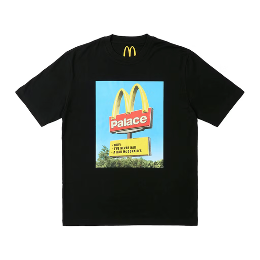 Palace x McDonald's Sign T-Shirt by Palace in . Available at KershKicks for £75.00. A must-have for fans of Palace looking to elevate their style with this T-Shirt.