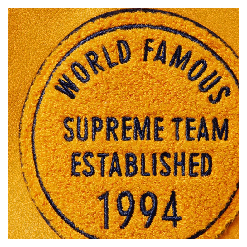Supreme MM6 Maison Margiela Split Varsity Jacket Multicolor by Supreme in Clothing. Available at KershKicks for £850.00. A must-have for fans of Supreme looking to elevate their style with this Jacket.