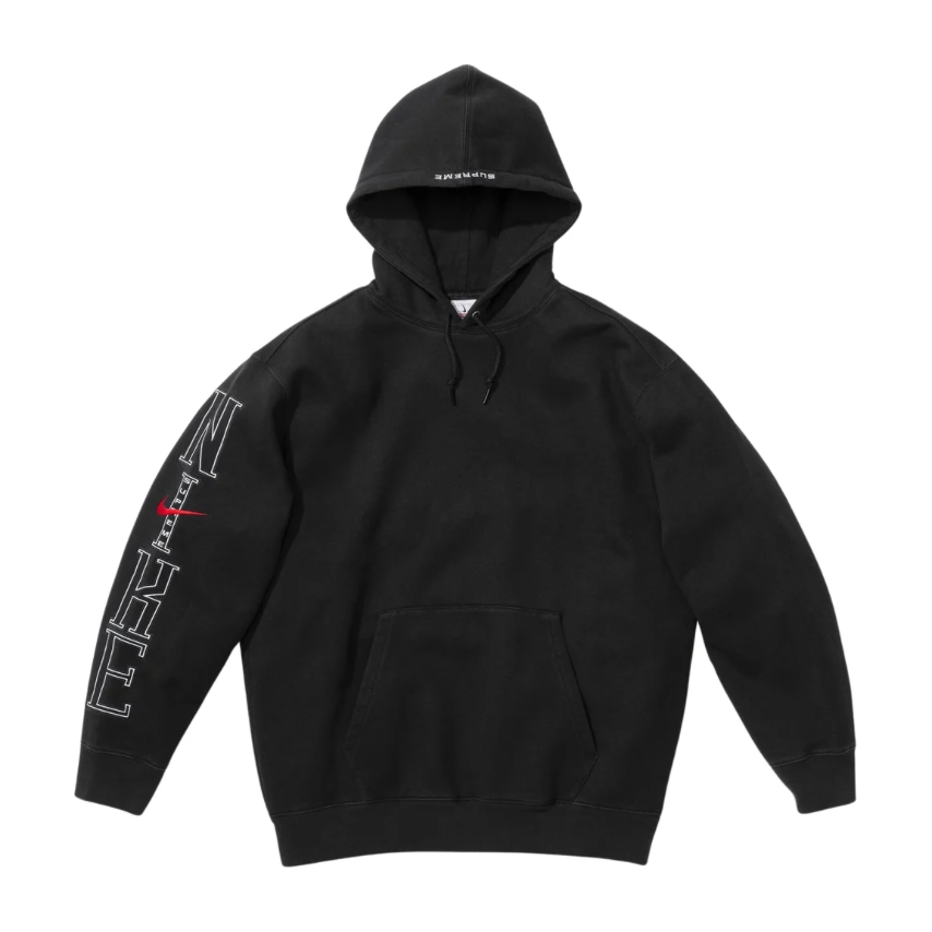 Supreme Nike Hooded Sweatshirt Black by Supreme in Clothing. Available at KershKicks for £225.00. A must-have for fans of Supreme looking to elevate their style with this Hoodie.