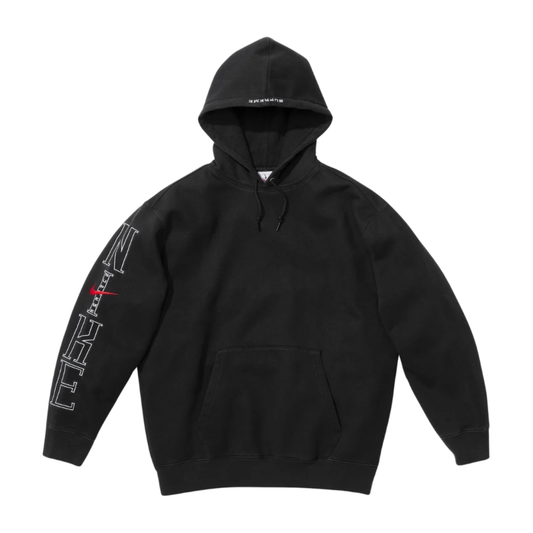 Supreme Nike Hooded Sweatshirt Black by Supreme in Clothing. Available at KershKicks for £225.00. A must-have for fans of Supreme looking to elevate their style with this Hoodie.