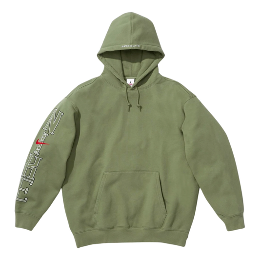 Supreme Nike Hooded Sweatshirt Olive by Supreme in Clothing. Available at KershKicks for £195.00. A must-have for fans of Supreme looking to elevate their style with this Hoodie.