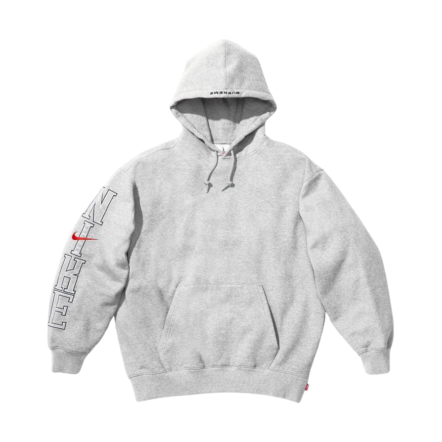 Supreme Nike Hooded Sweatshirt Heather Grey by Supreme in Uncategorized. Available at KershKicks for £200.00. A must-have for fans of Supreme looking to elevate their style with this Hoodie.