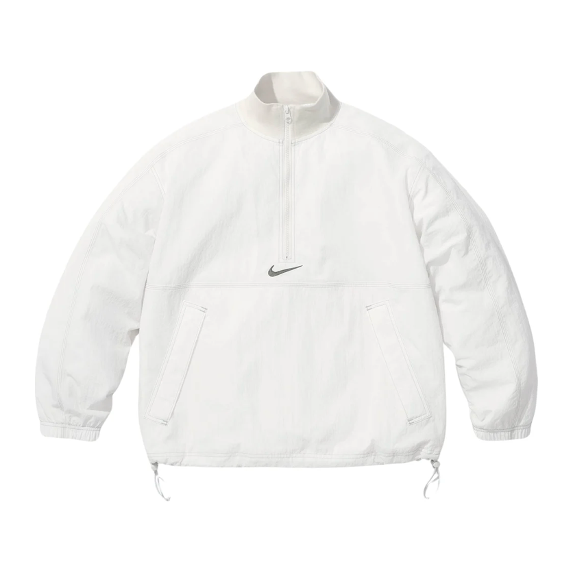 Supreme Nike Ripstop Pullover White by Supreme in Clothing. Available at KershKicks for £225.00. A must-have for fans of Supreme looking to elevate their style with this Jacket.