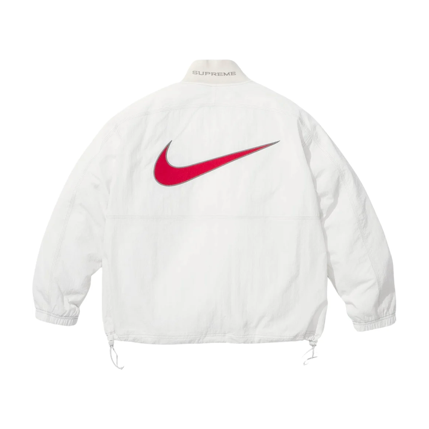 Supreme Nike Ripstop Pullover White by Supreme in Clothing. Available at KershKicks for £225.00. A must-have for fans of Supreme looking to elevate their style with this Jacket.
