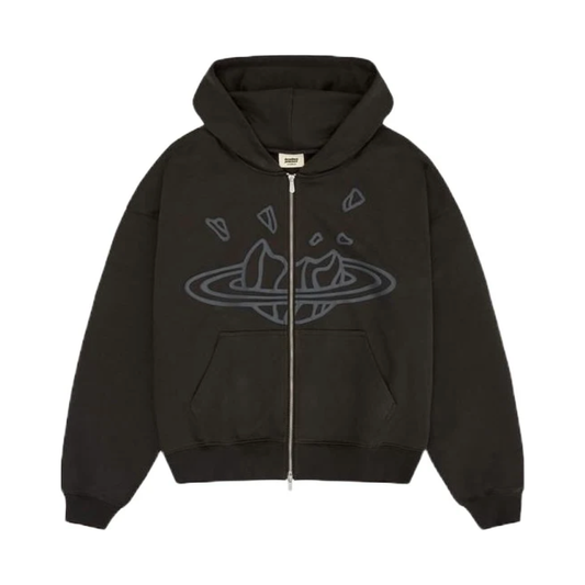 Broken Planet Zip Up Hoodie Soot Black by Broken Planet Market from £158.00