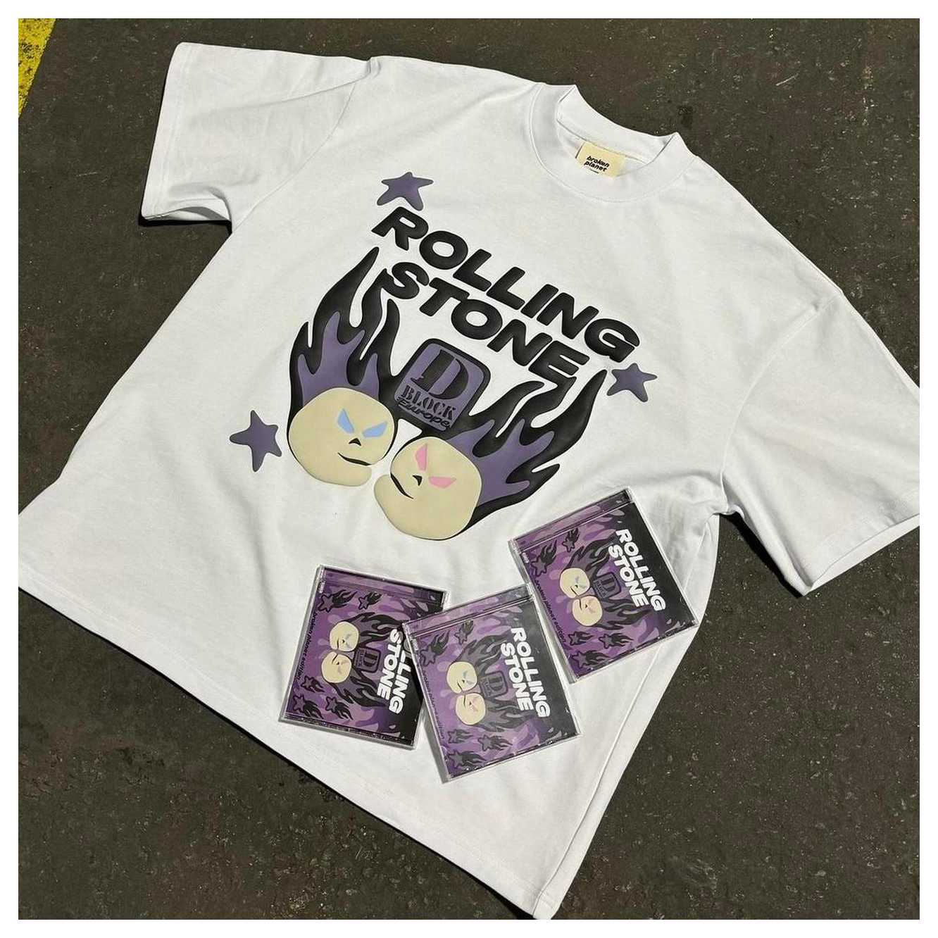 D Block Europe x Broken Planet Market Rolling Stone T-Shirt - Snow White by Broken Planet Market in Clothing. Available at KershKicks for £105.00. A must-have for fans of Broken Planet Market looking to elevate their style with this T-Shirt.