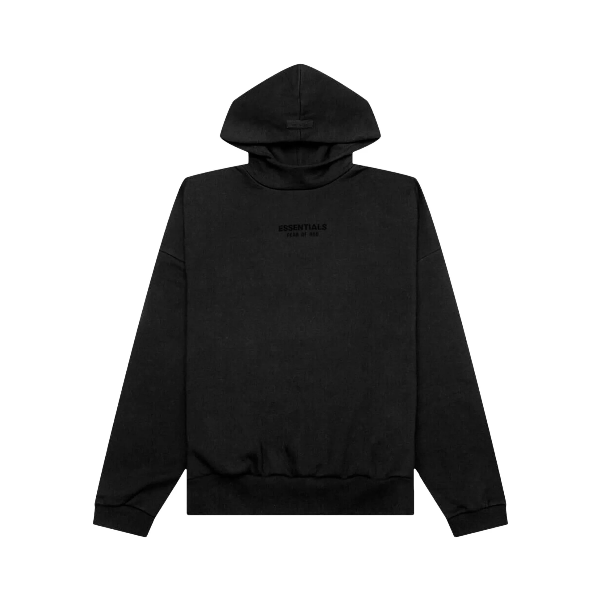 Black on black essentials hoodie sale